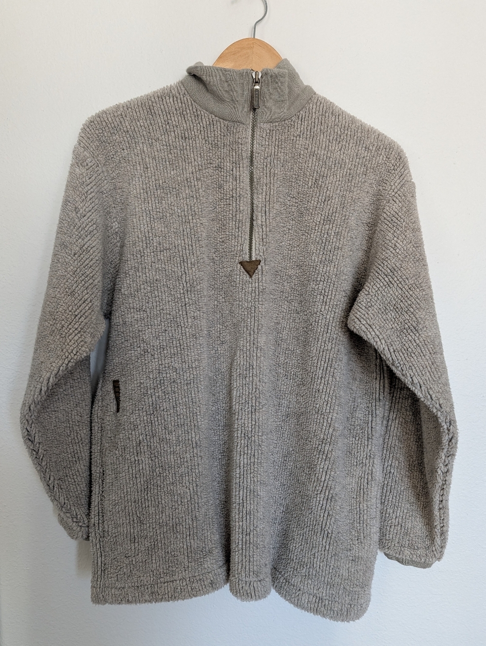 Vintage LL Bean 1/3 Zip High Pile Fleece Pullover Size Small Made In USA